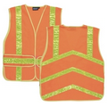 S104 Aware Wear ANSI Class 2 Hi-Viz Orange Vest w/ Chevron Stripes